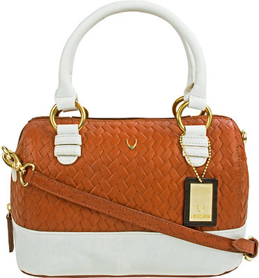 

Hidesign Women Formal Tan, White Genuine Leather Sling Bag