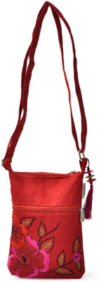 

Pickpocket Women Casual Red Cotton, Canvas Sling Bag