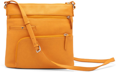 

Bulchee Women Casual Yellow Leatherette Sling Bag