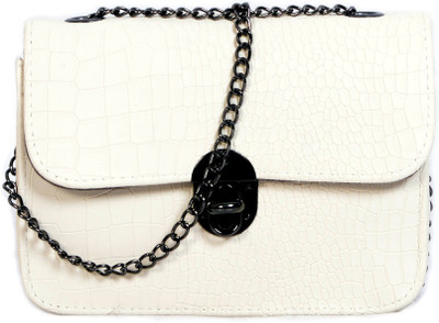 

Bags Craze Women Evening/Party White PU Sling Bag