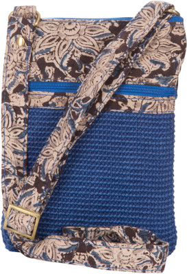 

Jute Cottage Women Casual Blue Jute Sling Bag