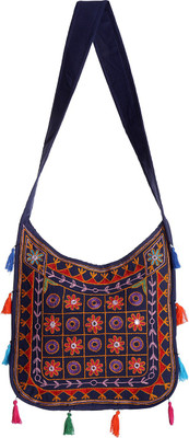 

Rajrang Women Casual Blue Cotton Sling Bag