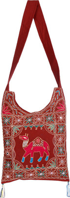 

Rajrang Women Casual Maroon Cotton Sling Bag