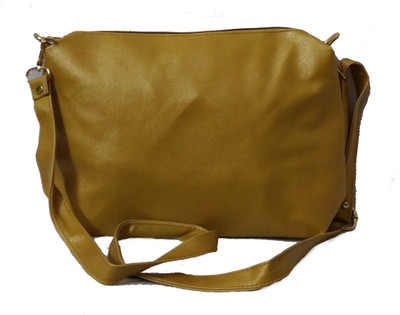 

Craveforit Girls Casual Gold PU Sling Bag