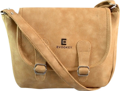 

Evookey Girls Casual Beige PU Sling Bag