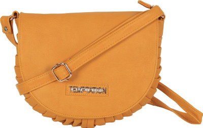 

WEBHIN Women Casual Yellow PU Sling Bag