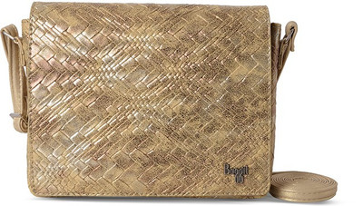 

Baggit Women Casual Gold PU Sling Bag