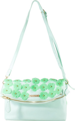 

Heels & Handles Women Casual Green PU Sling Bag