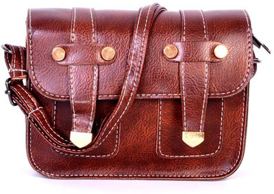 

Frosty Fashion Women Casual Brown PU Sling Bag