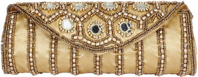 

Papsara Women Evening/Party Gold Cotton Sling Bag