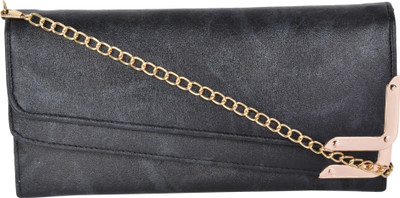

Kleio Women Evening/Party Black Leatherette Sling Bag