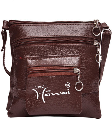 

Hawai Women Evening/Party Brown PU Sling Bag