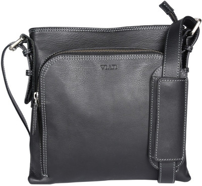 

Viari Men Casual Black Genuine Leather Messenger Bag