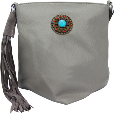 

The Peacock Craft Women Casual Grey PU Sling Bag