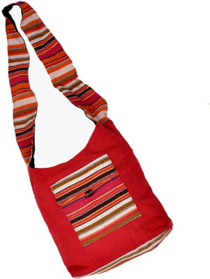 

Little India Women Casual Maroon Jute Sling Bag