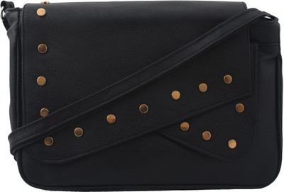 

MTE Girls Casual Black Leatherette Sling Bag