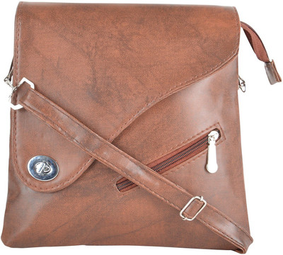 

SWARIO Women Casual Brown PU Sling Bag