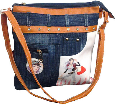 

Wrap Girls Multicolor Denim Sling Bag