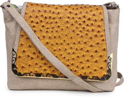 

Star Style Women Casual Yellow Leatherette Sling Bag