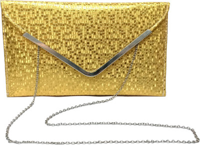 

Mystyle Retail Women Evening/Party Gold PU Sling Bag