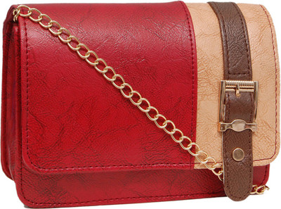 

Borse Women Evening/Party Red, Beige PU Sling Bag, Beige;red