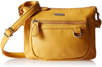 

Lavie Women Casual Yellow Leatherette Sling Bag