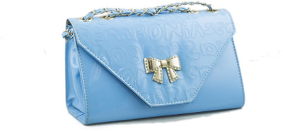 

Voaka Women Casual Blue, Gold Leatherette Sling Bag