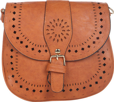 

Dice Girls Casual Brown PU Sling Bag