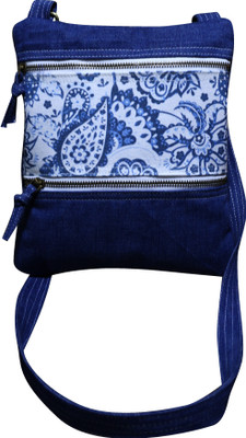 

Angesbags Women Blue Canvas Sling Bag