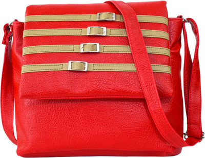 

SPLICE Girls Casual Red PU Sling Bag