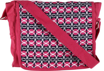 

Needlecrest Girls Casual Pink, White Canvas Sling Bag