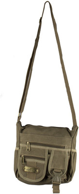 

Sky One Men Casual Brown Canvas Sling Bag