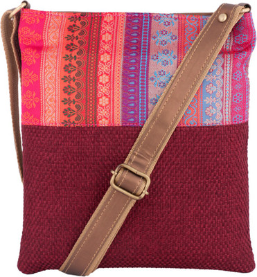 

Sunbeams Girls Casual Maroon Jute Sling Bag