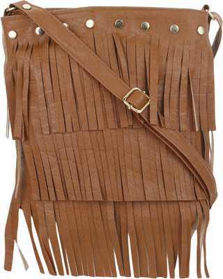 

Style Villaz Women Casual Brown Leatherette Sling Bag