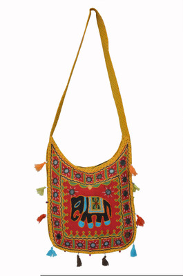 

Ratash.com Women Casual Yellow Cotton Sling Bag
