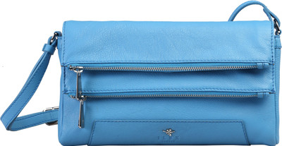 

ILEX London Women Casual Blue Genuine Leather Sling Bag