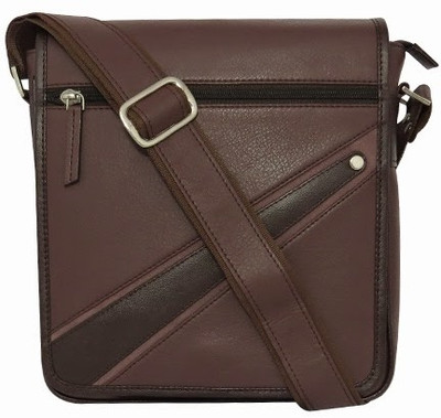 

Chimera Leather Men Casual Brown Leatherette Sling Bag