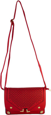 

Heels & Handles Women Casual Red Leatherette Sling Bag