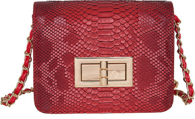

Peaubella Women Evening/Party Red Leatherette Sling Bag