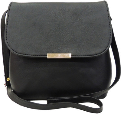 

Madame Exclusive Girls Casual Black Leatherette Sling Bag