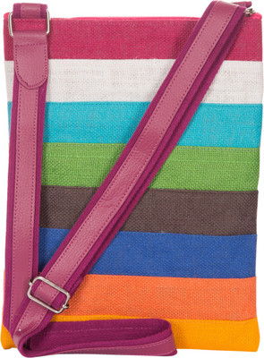 

Jute Cottage Women Casual Multicolor Jute Sling Bag