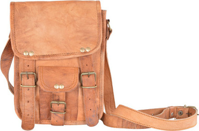 

Bonjour Store Women Casual Brown Genuine Leather Sling Bag
