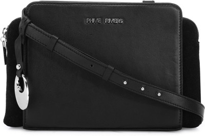 

Phive Rivers Women Casual Black Genuine Leather Sling Bag