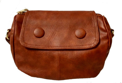 

Craveforit Girls Casual Brown PU Sling Bag