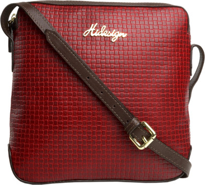 Hidesign Women Red, Brown Genuine Leather Sling Bag available at flipkart for Rs.4095