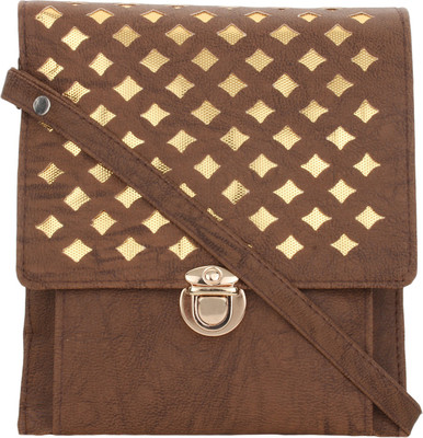 

Style Villaz Women Casual Brown Leatherette Sling Bag