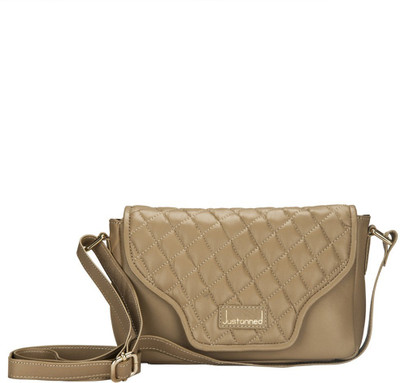 

Justanned Women Casual Beige Genuine Leather Sling Bag
