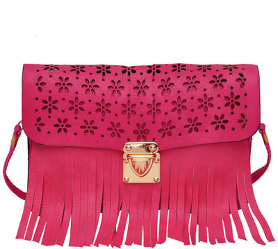 

Hawai Women Evening/Party Pink PU Sling Bag