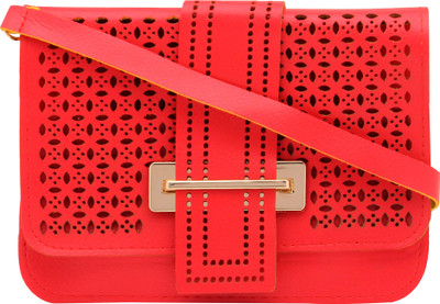 

Pink Rose Women Casual Red PU Sling Bag