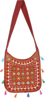 

Rajrang Women Casual Maroon Cotton Sling Bag